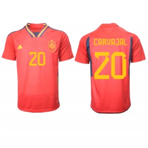 Spanien Daniel Carvajal #20 Hjemmebanetrøje VM 2022 Kort ærmer